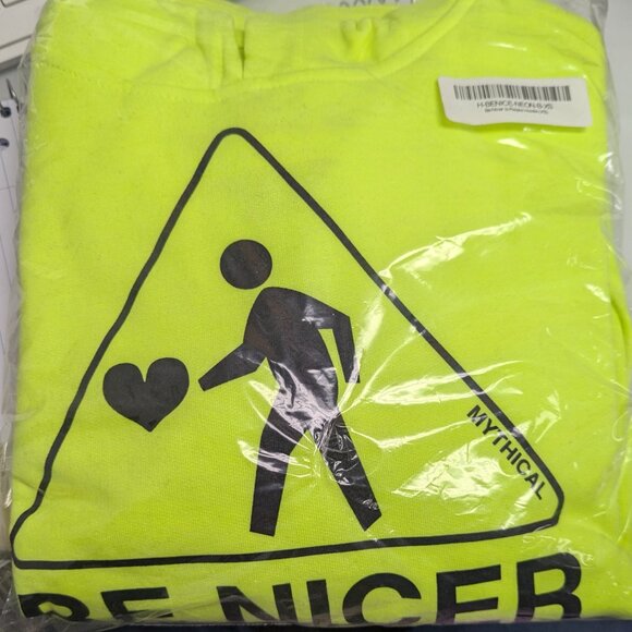 Good Mythical Morning - Be Nicer To People Neon Hoodie - NEW, XS - Picture 3 of 3
